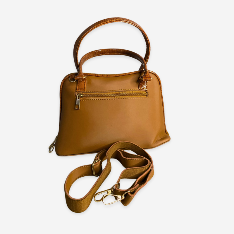 Engraved Texture Tan Handbag