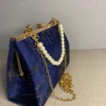 Velvety Texture Chain Shoulder Handbag