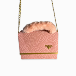 Pink Handbag With Fur Grip