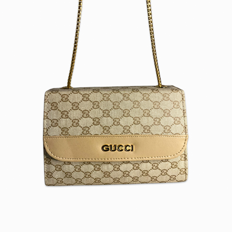 Gucci Skin Brown Soulder Bag With Metal Strap