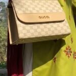 Gucci Skin Brown Soulder Bag With Metal Strap