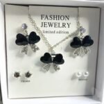 Elegant Butterfly Zircon Neckalce Set with Earrings & Studs Jewelry
