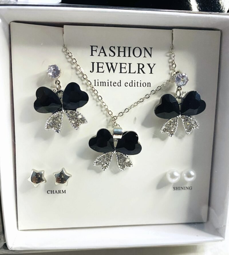 Elegant Butterfly Zircon Neckalce Set with Earrings & Studs Jewelry